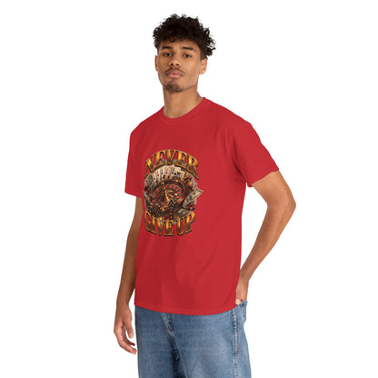 Never Give Up Graphic Tee – Roulette & Cards Motivational T-Shirt