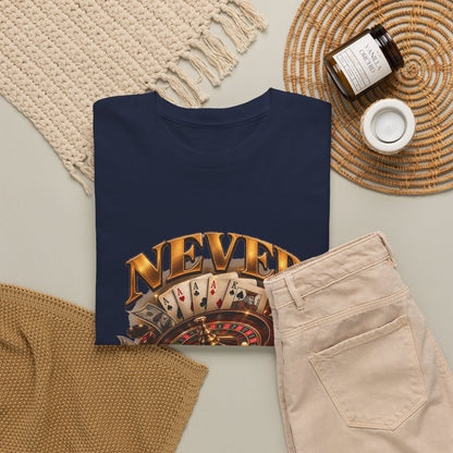 Never Give Up Graphic Tee – Roulette & Cards Motivational T-Shirt